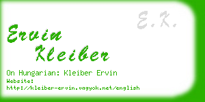 ervin kleiber business card